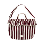 Preview: Ruffle Shoulder Bag Bordeaux Stripe